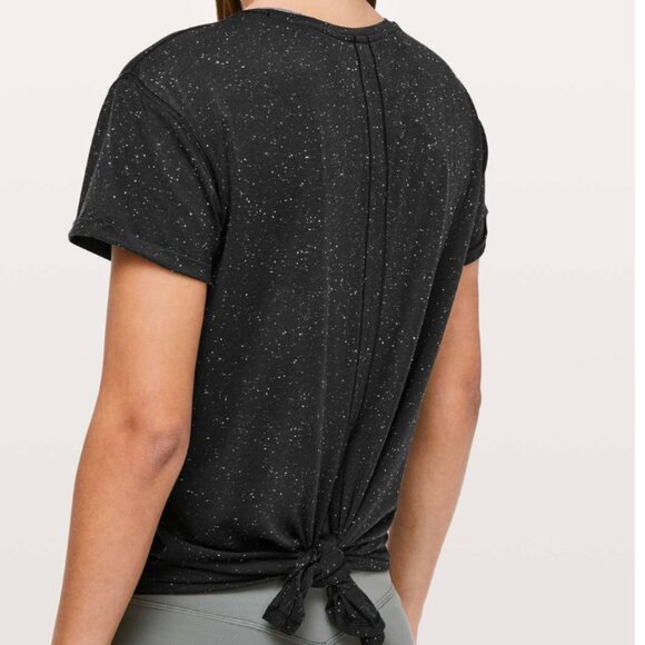 Lululemon Part Ways Tee Speckled Black / White Size 8 - Picture 1 of 15